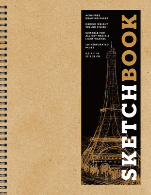 Sketchbook 8.5 X 11 Kraft Spiral Hardcover Mixed Media Sketchbook for Drawing: Acid-Free Quality Paper (128 Pages)