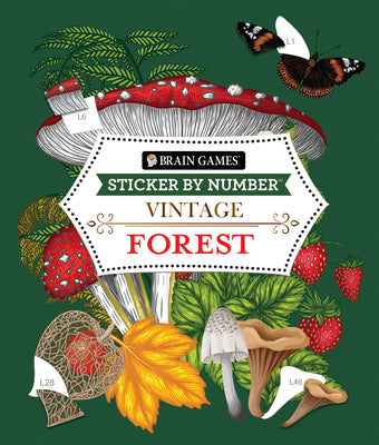 Brain Games - Sticker by Number - Vintage: Forest (28 Images to Sticker)