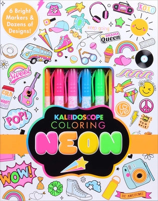 Kaleidoscope Coloring: Neon: 6 Bright Markers and Dozens of Designs!