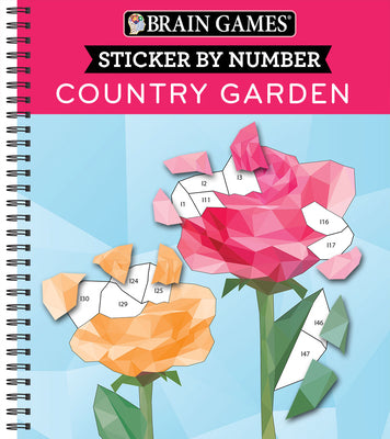 Brain Games - Sticker by Number: Country Garden (13 Images to Sticker)
