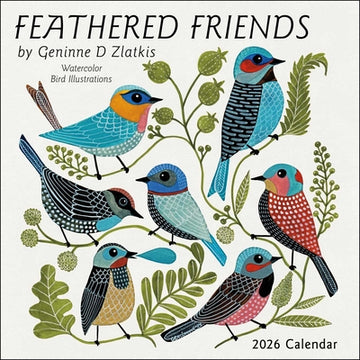 Feathered Friends 2026 Wall Calendar: Watercolor Bird Illustrations