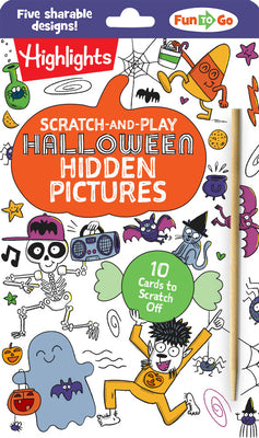 Scratch-And-Play Halloween Hidden Pictures: Halloween Gift for Kids Ages 6 and Up Featuring 10 Scratch-Off Hidden Pictures Cards with a Stylus for On-