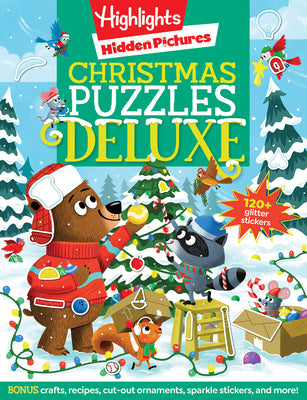 Christmas Puzzles Deluxe: Holiday-Themed Activity Book with Christmas Puzzles and Creative Crafts, Christmas Gift for Kids Ages 4-8