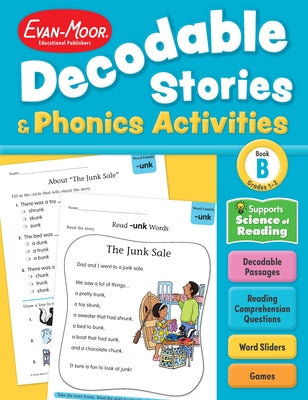 Decodable Stories and Phonics Activities, Level B, Grade 1 - 2 Workbook