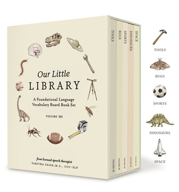 Our Little Library Vol. 3: Dinosaurs, Space, Tools, Bugs, and Sports Board Book Set for Boys & Girls